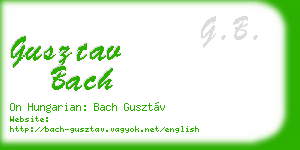 gusztav bach business card