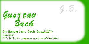 gusztav bach business card